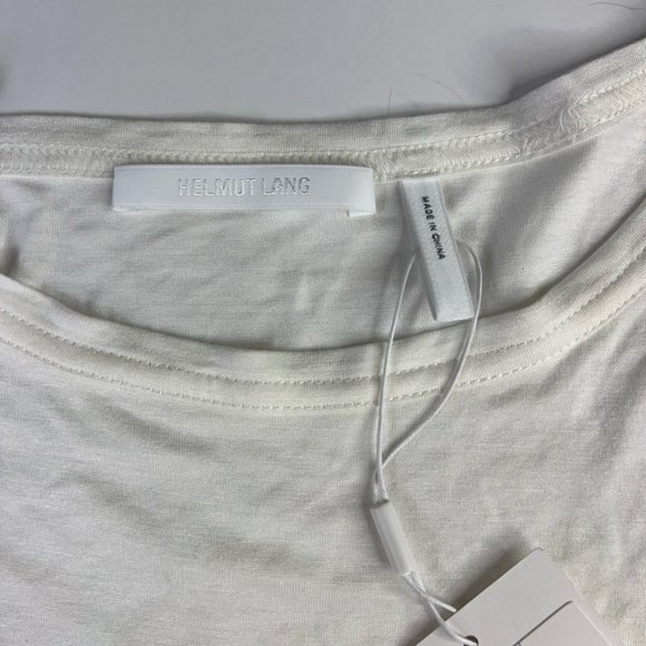 Helmut Lang Womens Kick FRT T-Shirt White Short Sleeve Crew Neck Tee M New $195 - Picture 5 of 11